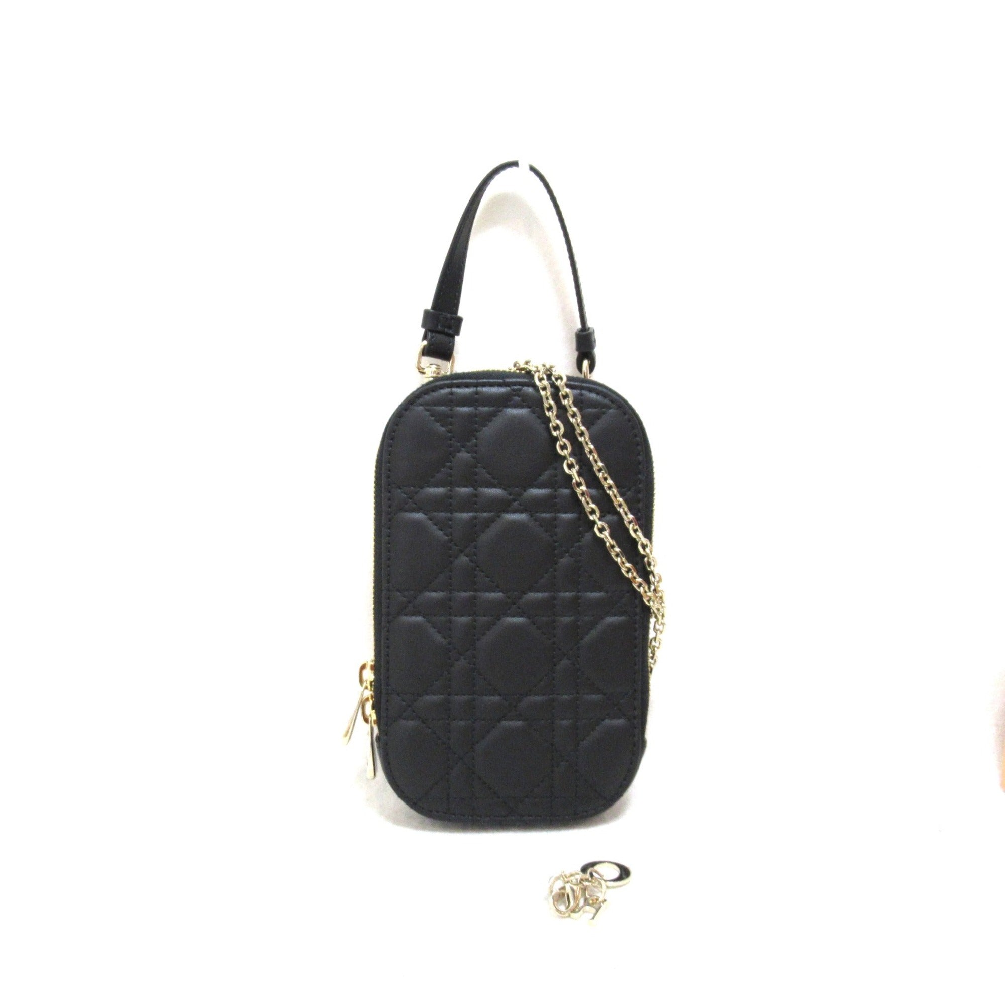 Dior Phone Shoulder Bag Black leather