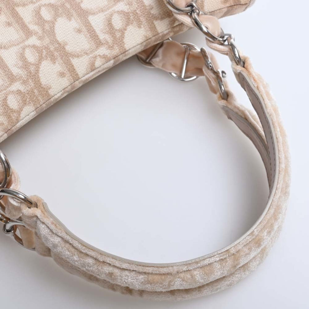 CHRISTIAN DIOR Romantic Trotter Leather Handbag Beige Ladies