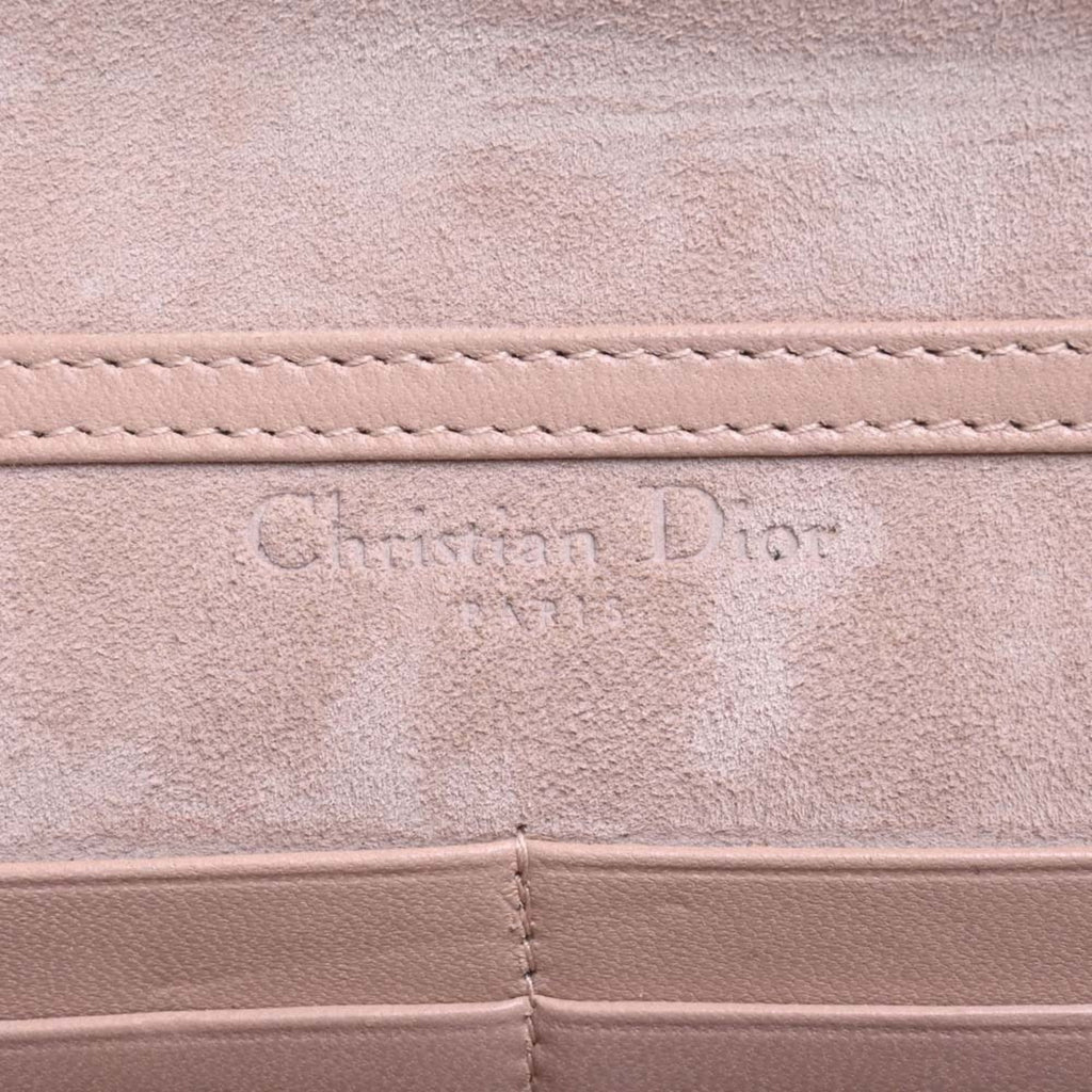 CHRISTIAN DIOR Leather ADDICT Studded Chain Shoulder Wallet Long S2012CNOB Pink Ladies