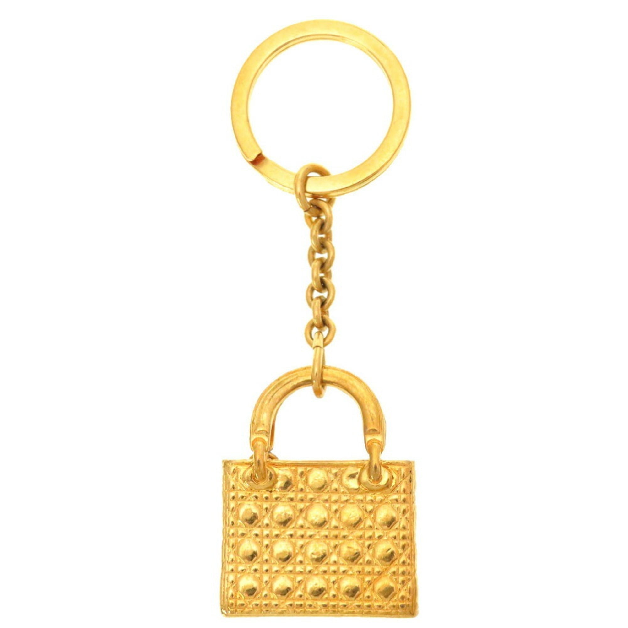 CHRISTIAN DIOR Canage Lady Gold Keychain Charm