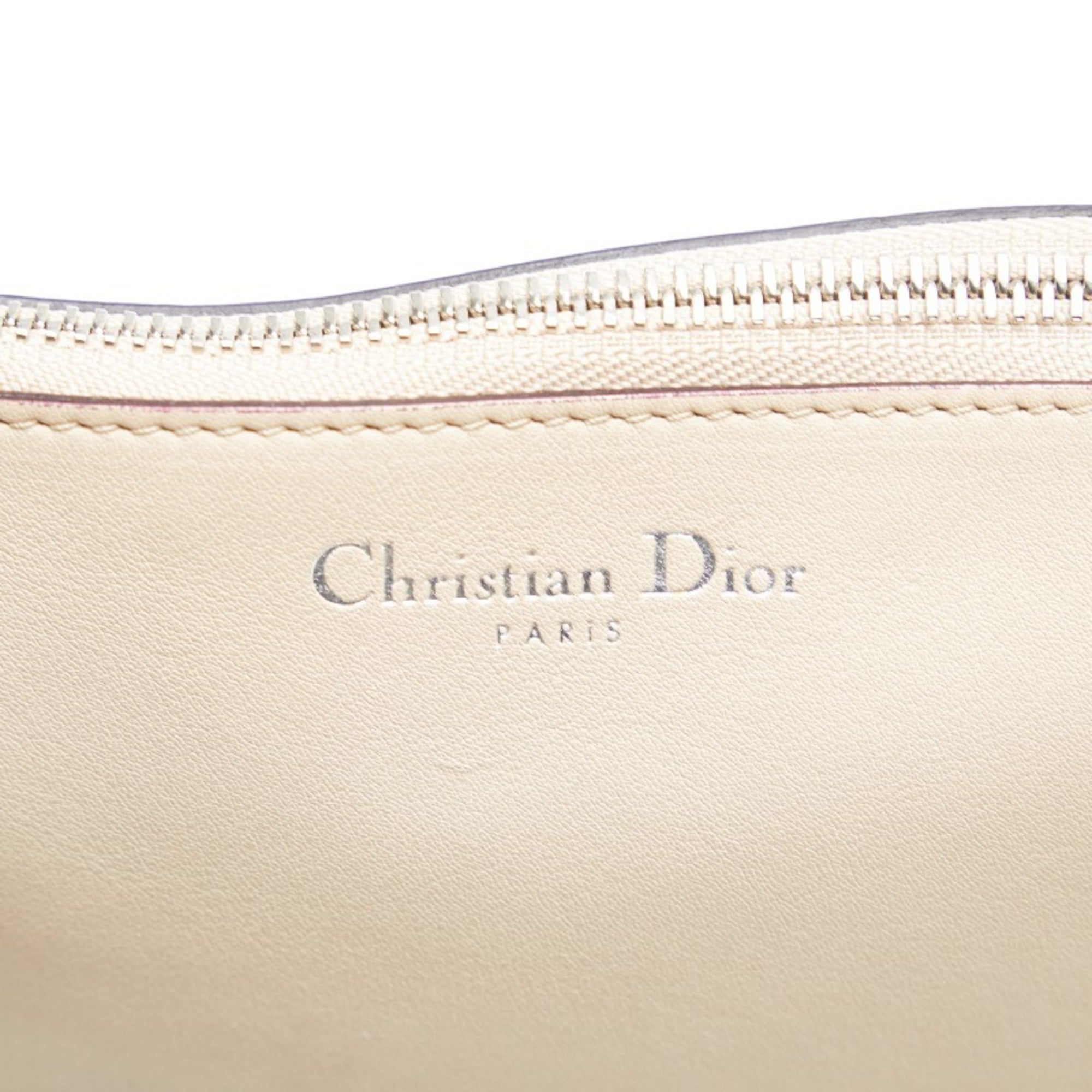 CHRISTIAN DIOR Dior Diorissimo Handbag Shoulder Bag Beige Leather Ladies