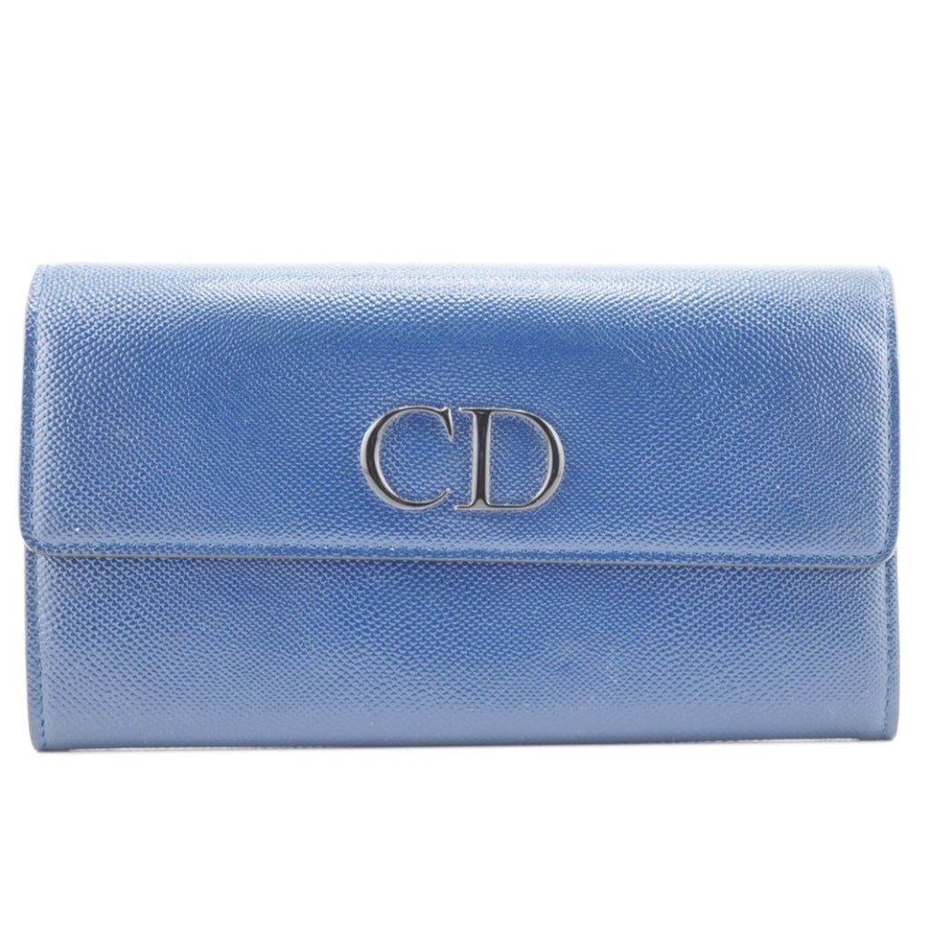 CHRISTIAN DIOR/ CD logo long wallet blue unisex