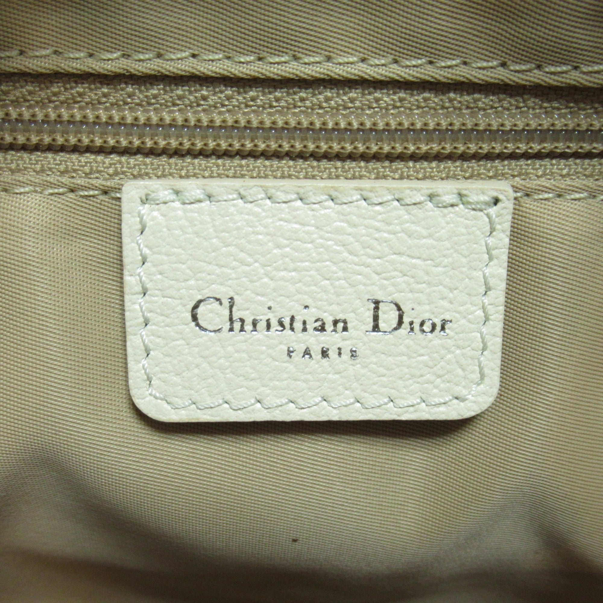 Dior trotter boston bag Beige Flower embroidery leather PVC coated canvas