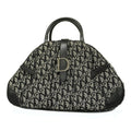 CHRISTIAN DIORAuth  Trotter Double Saddle Women's Canvas Handbag Black