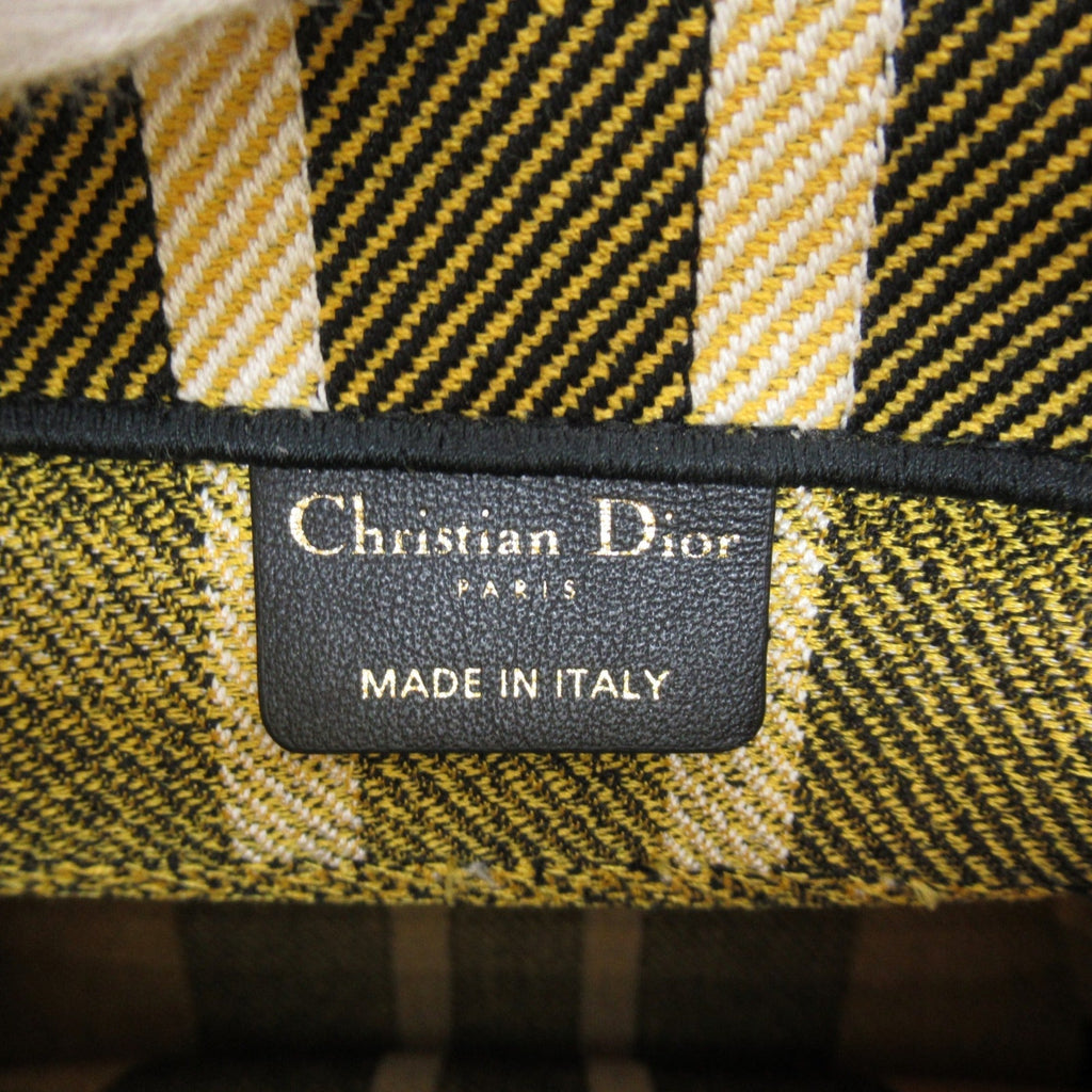 Dior Book Tote Bag Small Yellow Black canvas