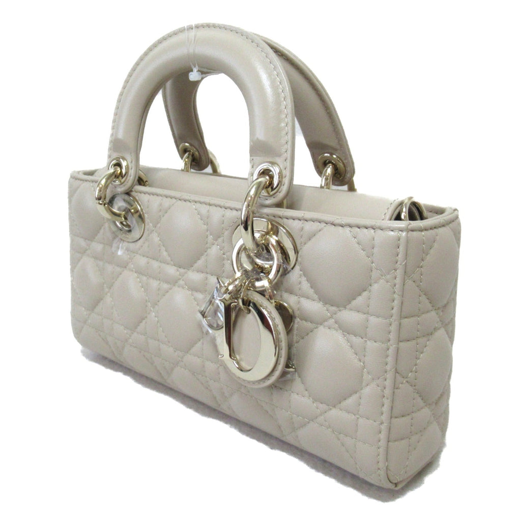 Dior D-JOY Lady Dior handbag Beige leather