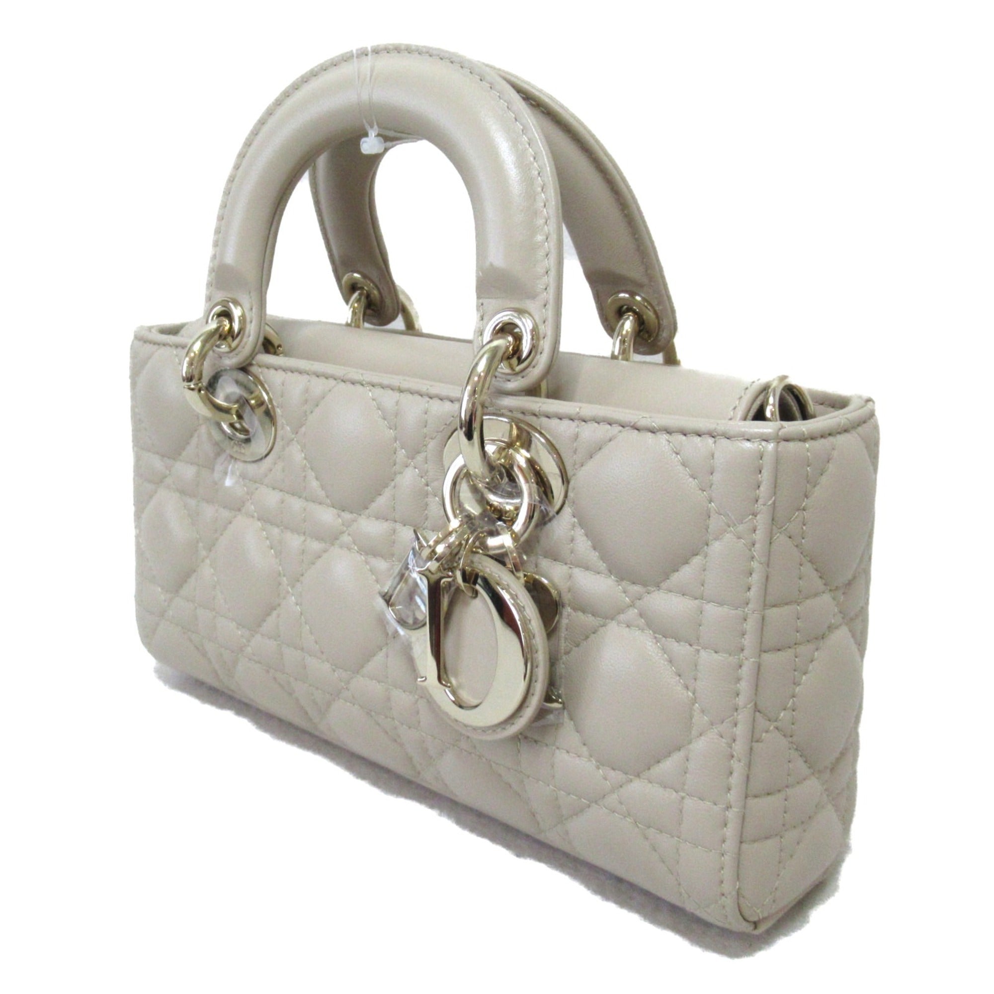 Dior D-JOY Lady Dior handbag Beige leather