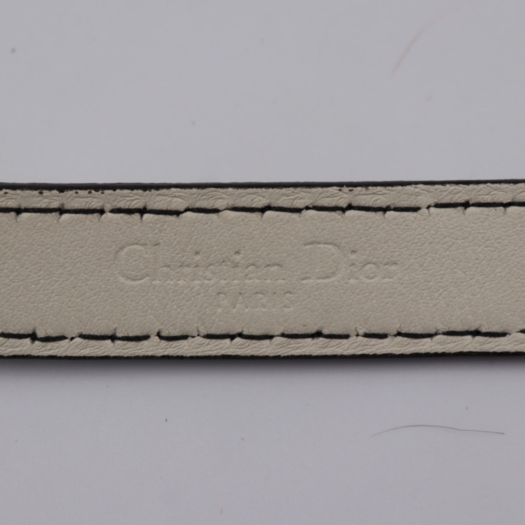CHRISTIAN DIOR D-FENCE defense belt leather ivory system gold metal fittings logo narrow