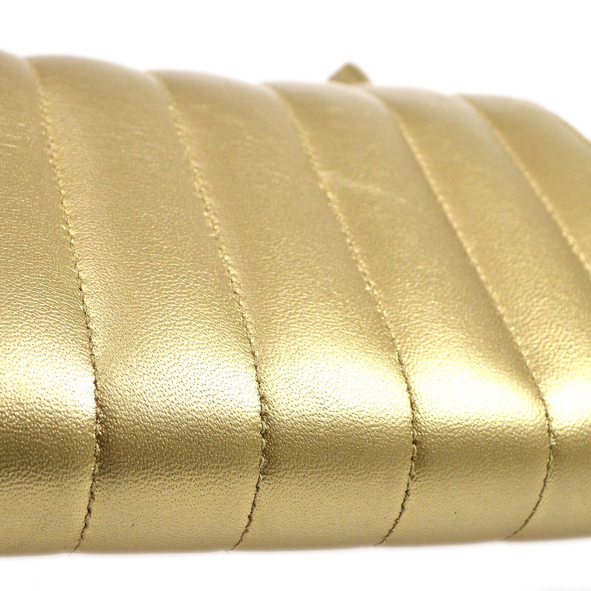 CHANEL 1994-1996 Gold Lambskin Vertical Shoulder Bag