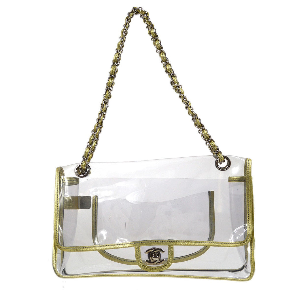 CHANEL 2006-2008 PVC Classic Single Flap Bag Large