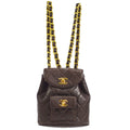 CHANEL * 1991-1994 DUMA Backpack Small Brown Lambskin