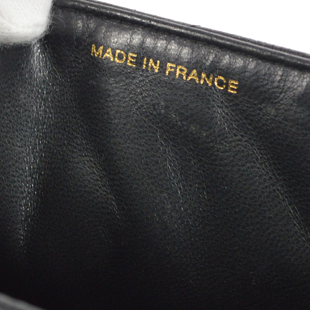 CHANEL 1996-1997 Double Side Classic Flap Shoulder Bag Medium Black Caviar