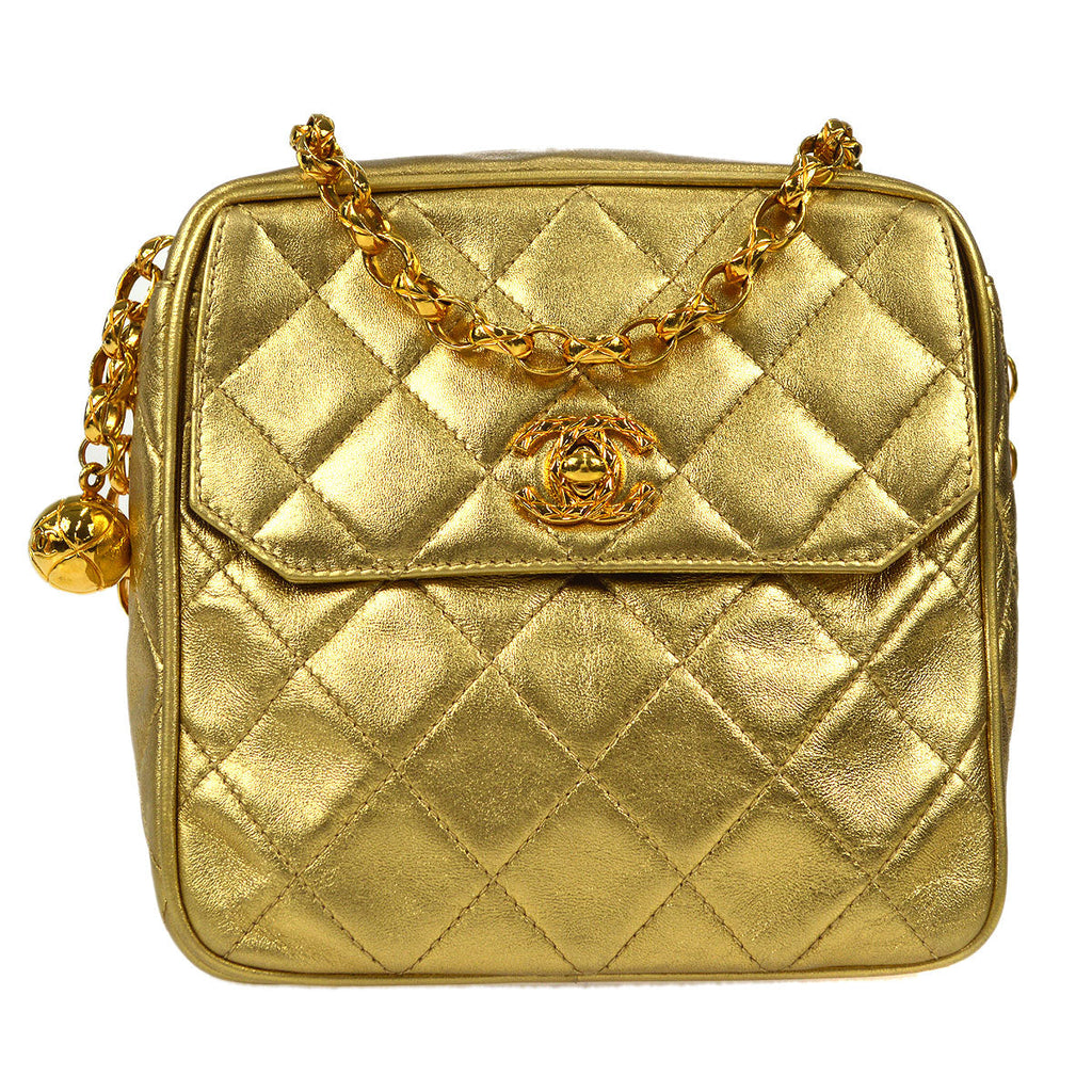 CHANEL Bijou Chain Shoulder Bag Gold Lambskin