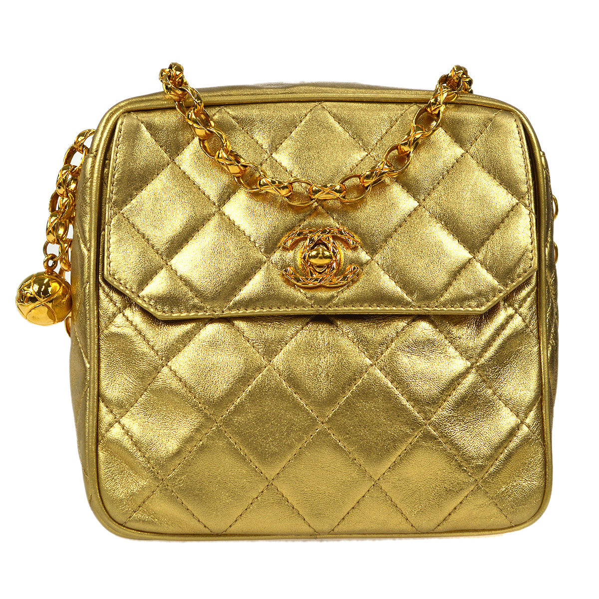 CHANEL Bijou Chain Shoulder Bag Gold Lambskin