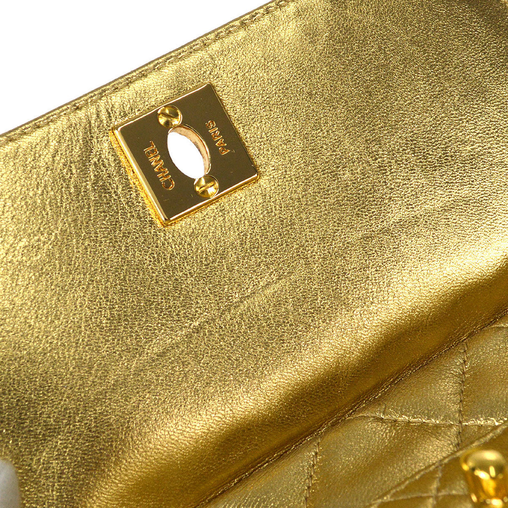 CHANEL Bijou Chain Shoulder Bag Gold Lambskin