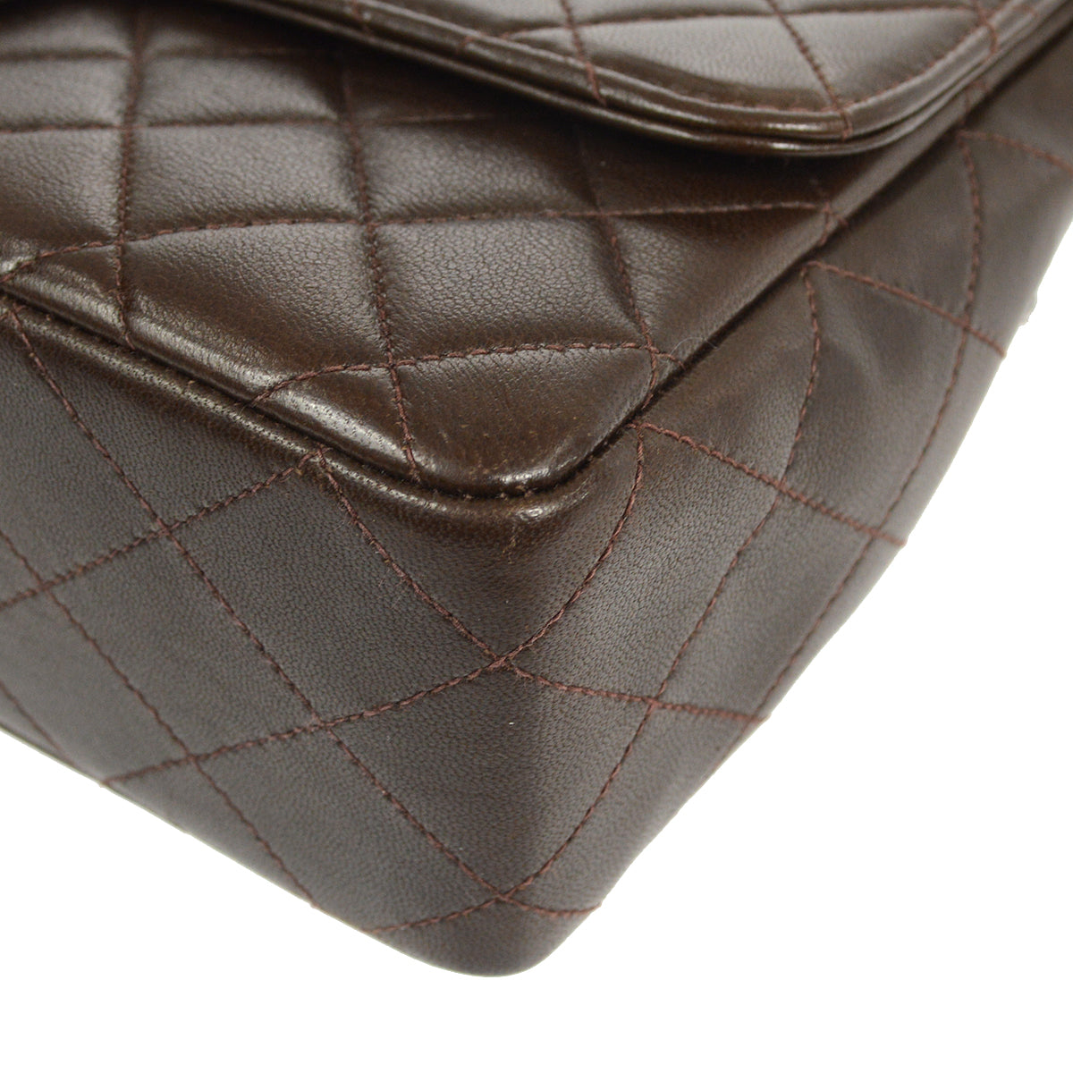 CHANEL Classic Single Flap 2 in 1 Handbag Set Brown Lambskin