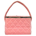 CHANEL Vanity Handbag Velvet Pink