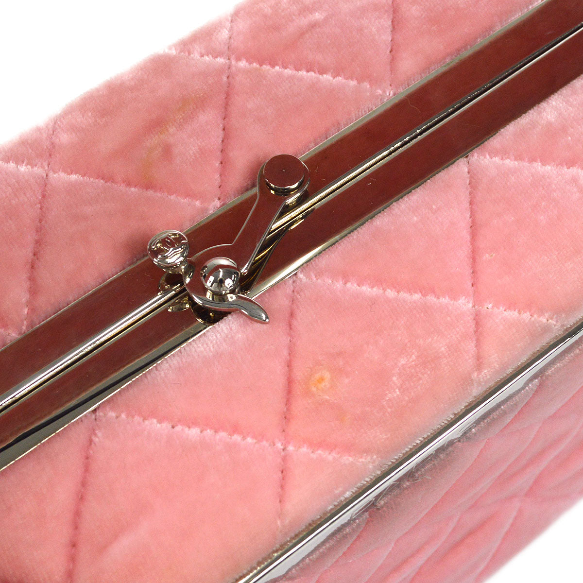 CHANEL Vanity Handbag Velvet Pink
