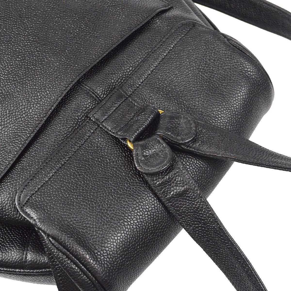 CHANEL Triple CC Chain Backpack Bag Black Caviar