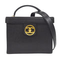 CHANEL 2way Cosmetic Vanity Shoulder Handbag Black Caviar