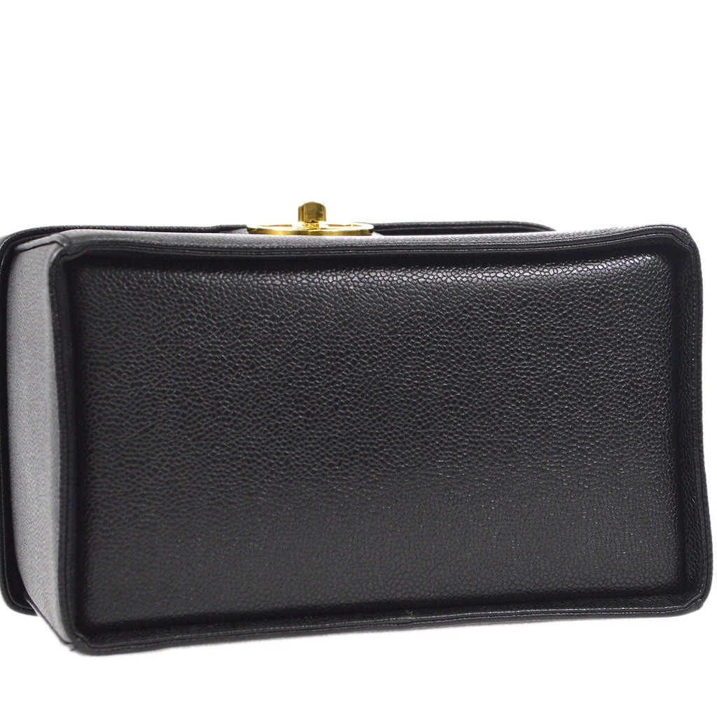 CHANEL 2way Cosmetic Vanity Shoulder Handbag Black Caviar