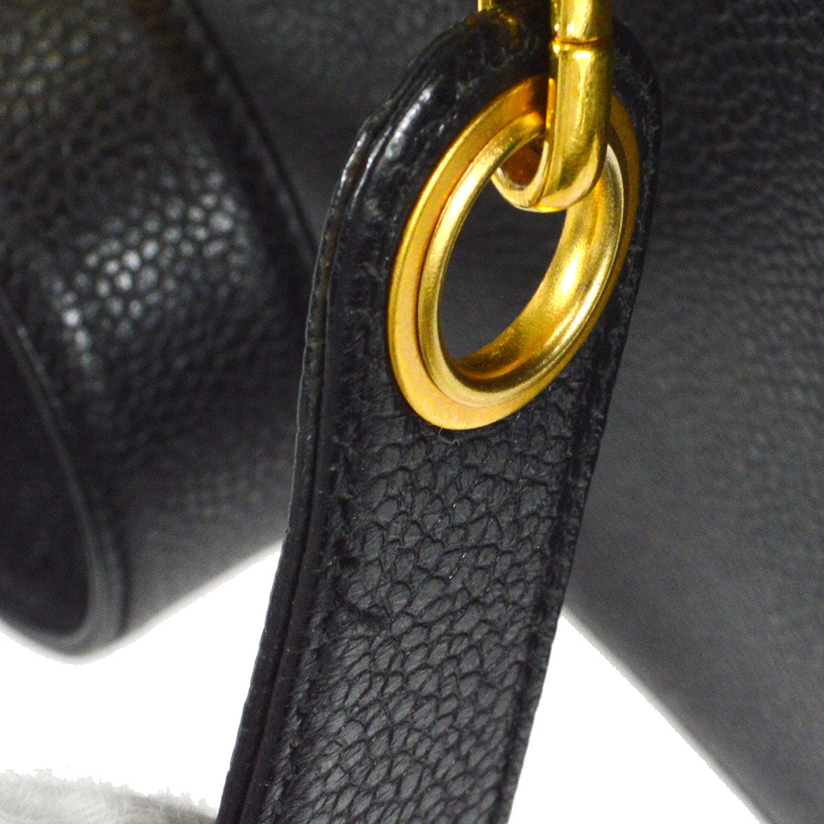 CHANEL 2way Cosmetic Vanity Shoulder Handbag Black Caviar