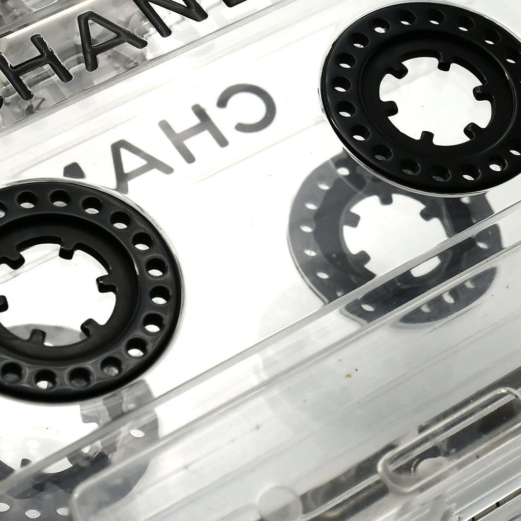 CHANEL * Cassette Tape Chain Clutch Party Bag Clear Plastic