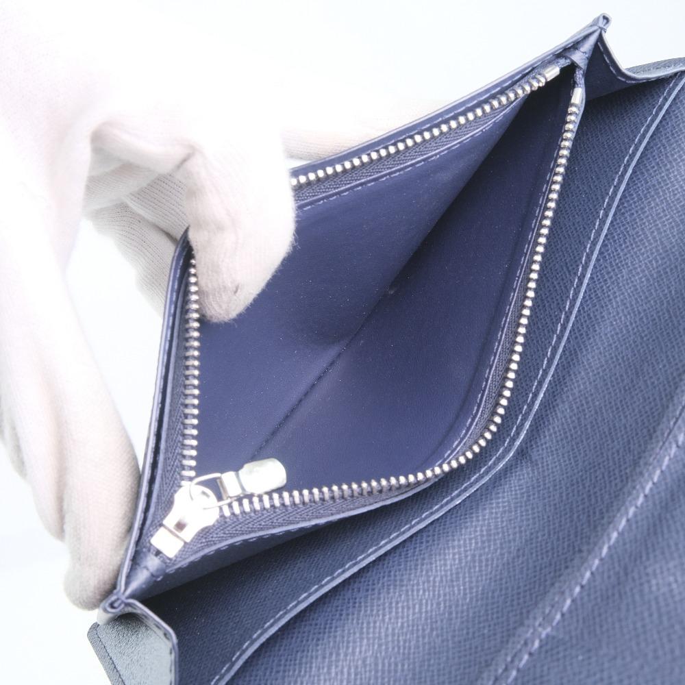 Louis Vuitton Navy Leather Portefeuille Brazza wallet accessories