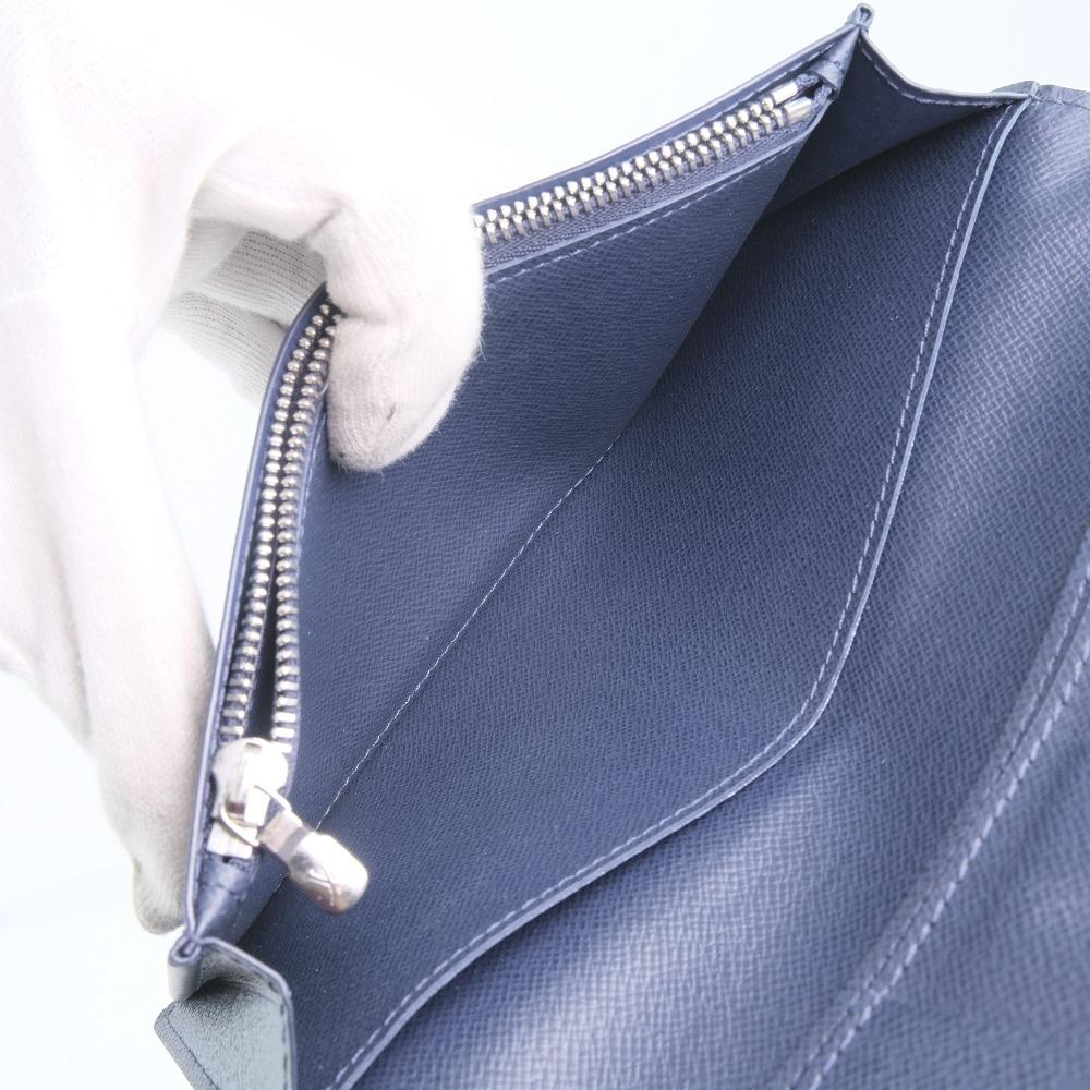 Louis Vuitton Navy Leather Portefeuille Brazza wallet accessories