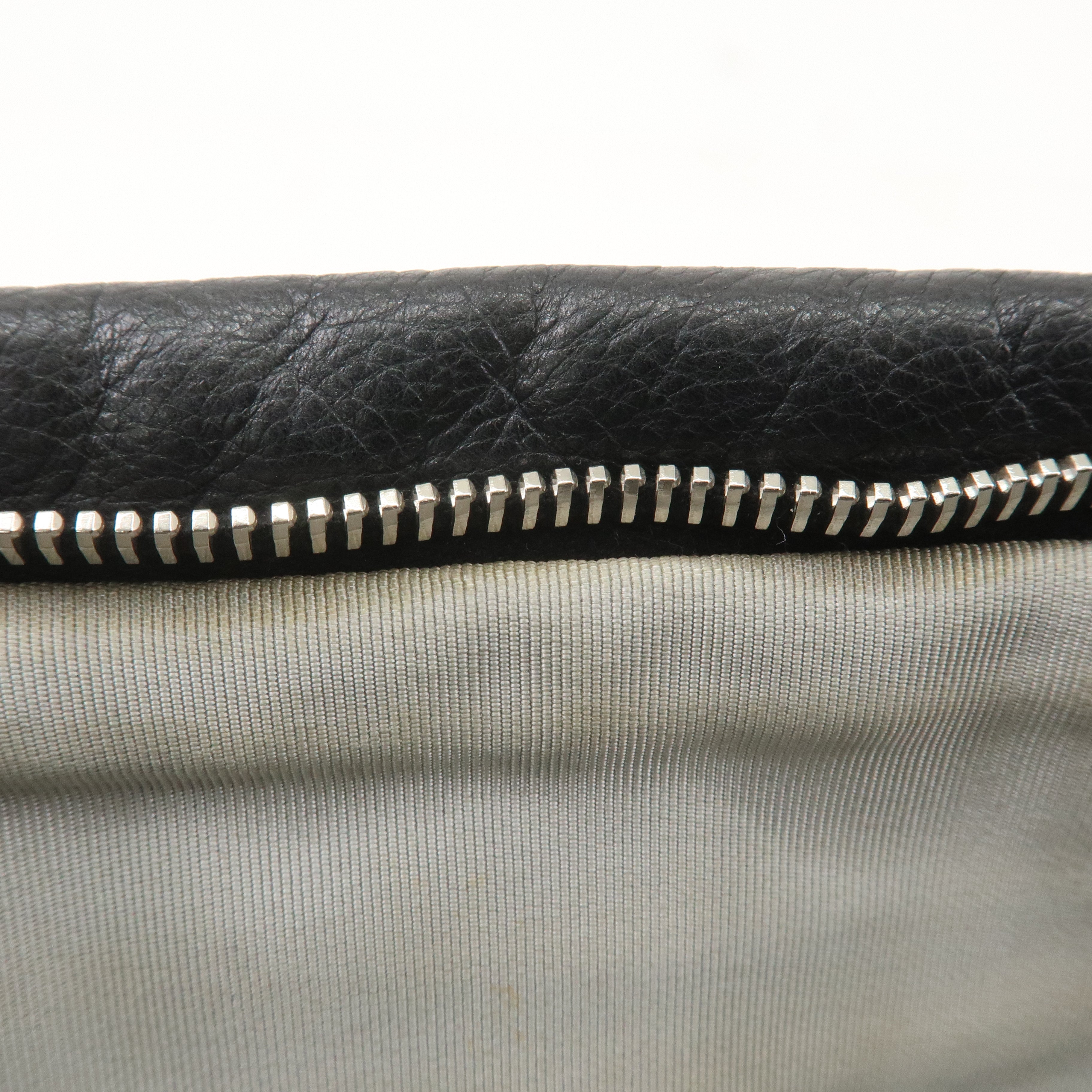 CHANEL Leather Chain Shoulder Bag Hand Bag Black Silver HDW