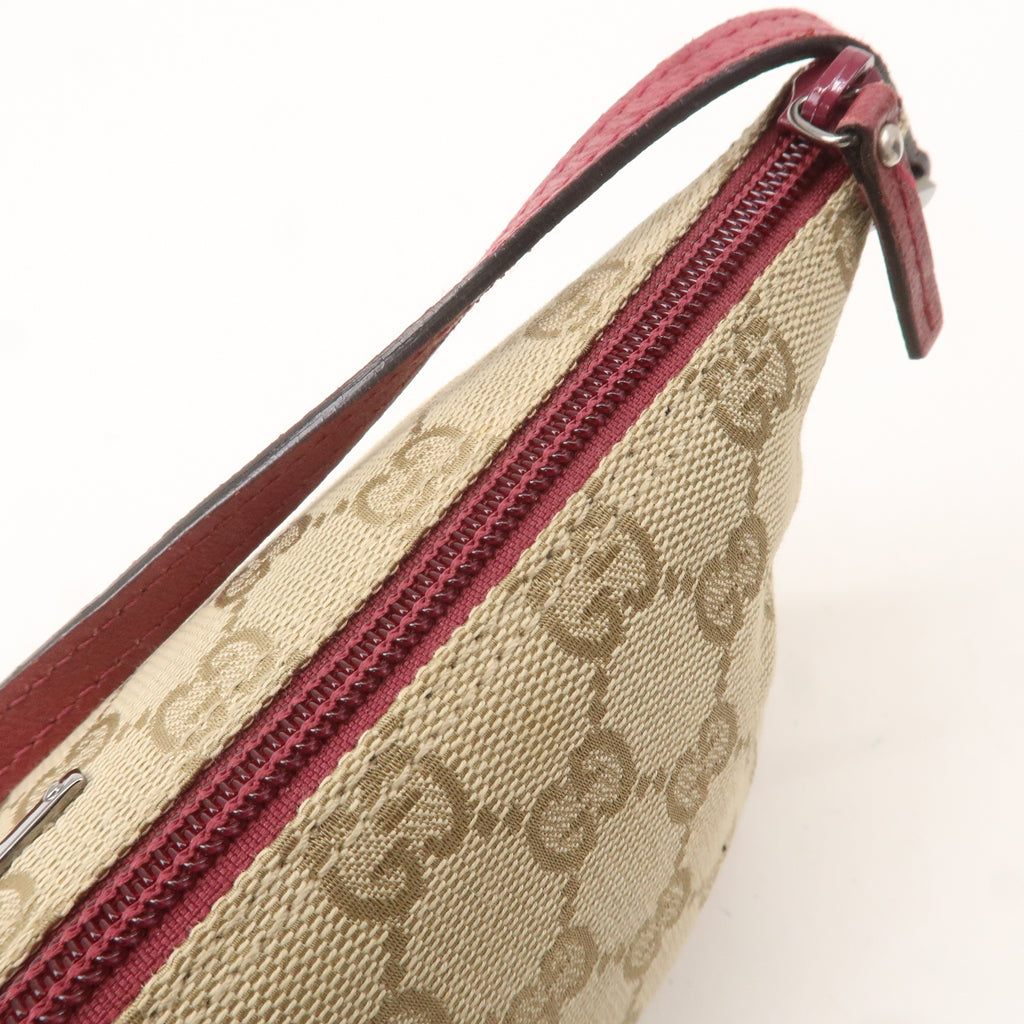 GUCCI Boat Bag Set of 2 GG Canvas Leather Hand Bag 07198 190393