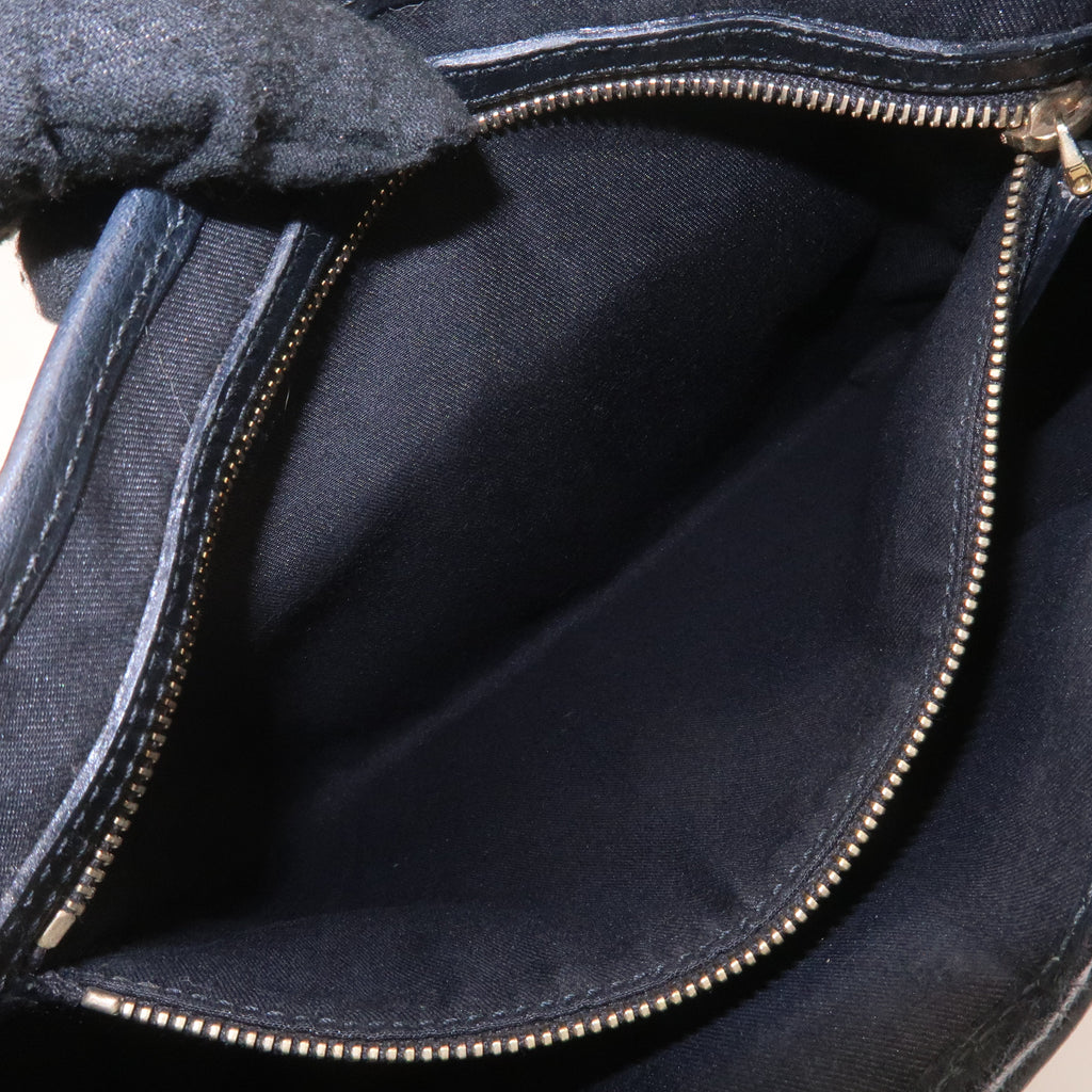 GUCCI Sherry GG Canvas Leather Shoulder Bag Black 130779