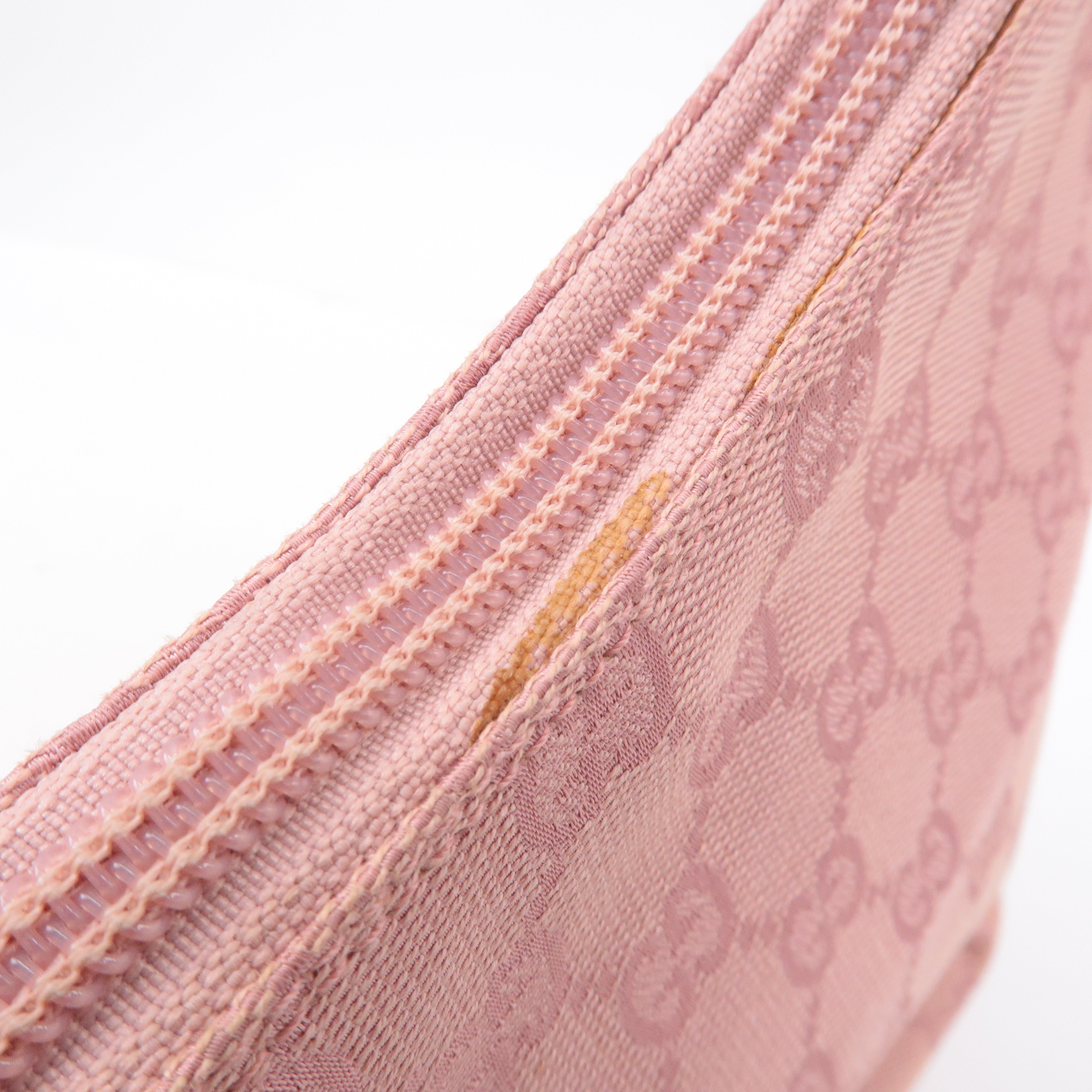 GUCCI GG Canvas Leather Shoulder Bag Hand Bag Pink 001・3386