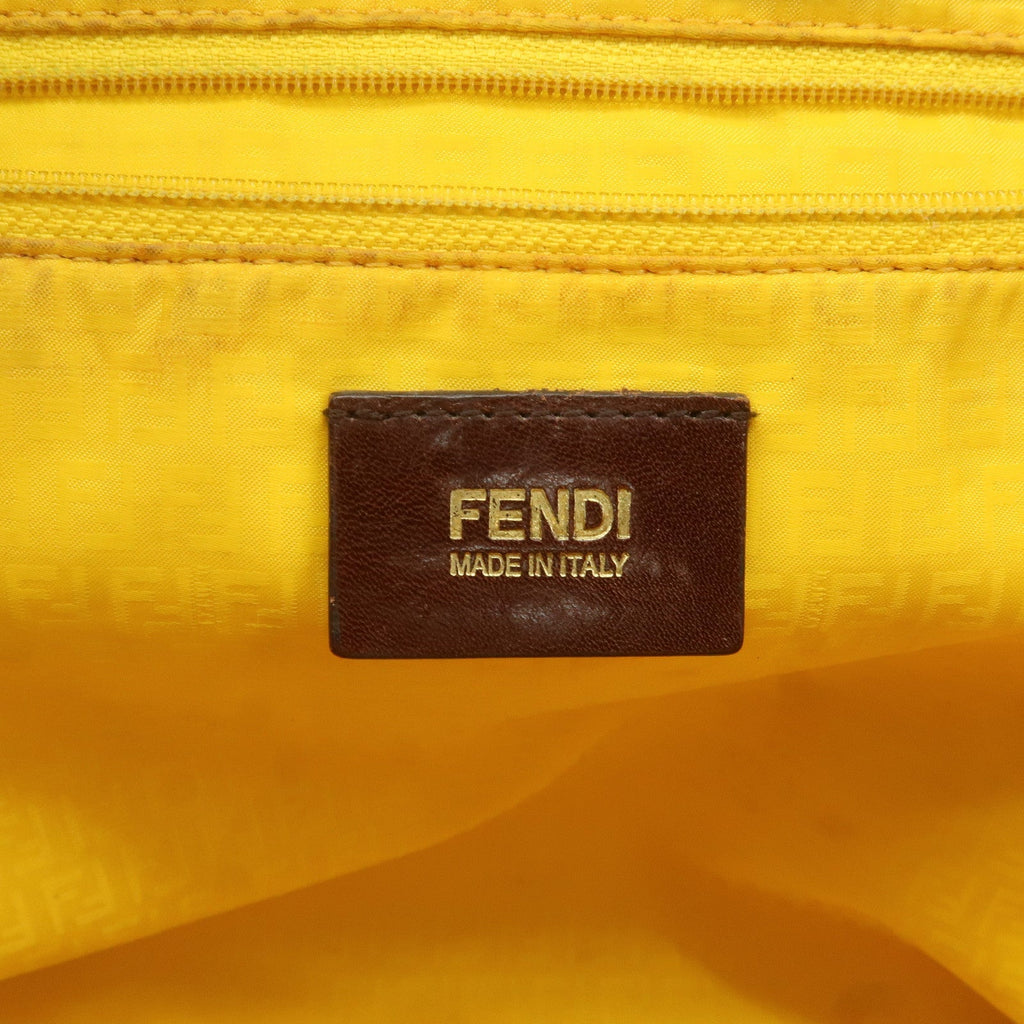 FENDI Zucca PVC Tote Bag Khaki Black Yellow 8BH185