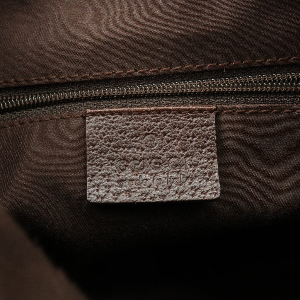GUCCI Abbey GG Canvas Leather Boston Bag Beige Brown 130942