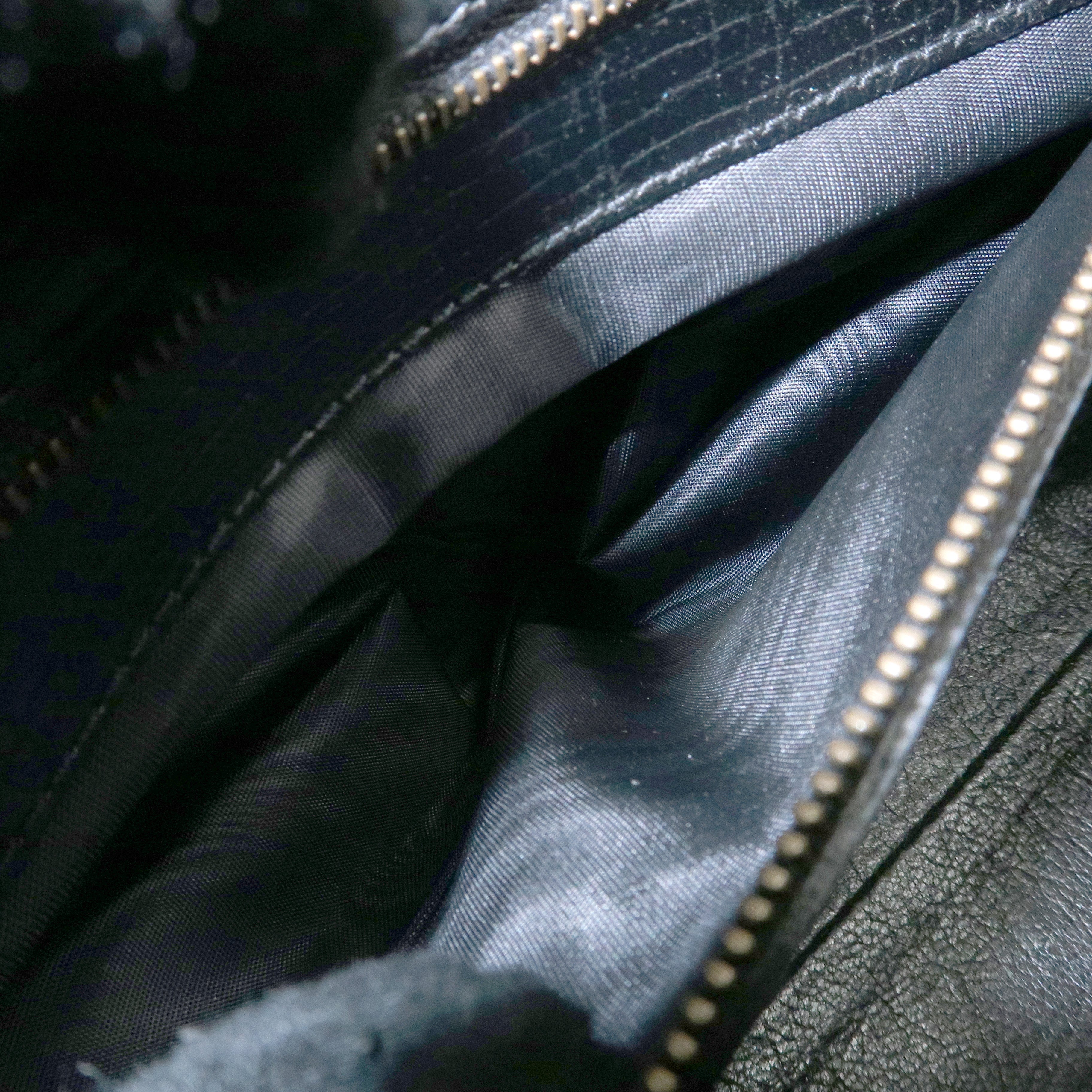 GUCCI Bamboo Leather Unborn Calf Boston Bag Black 114993