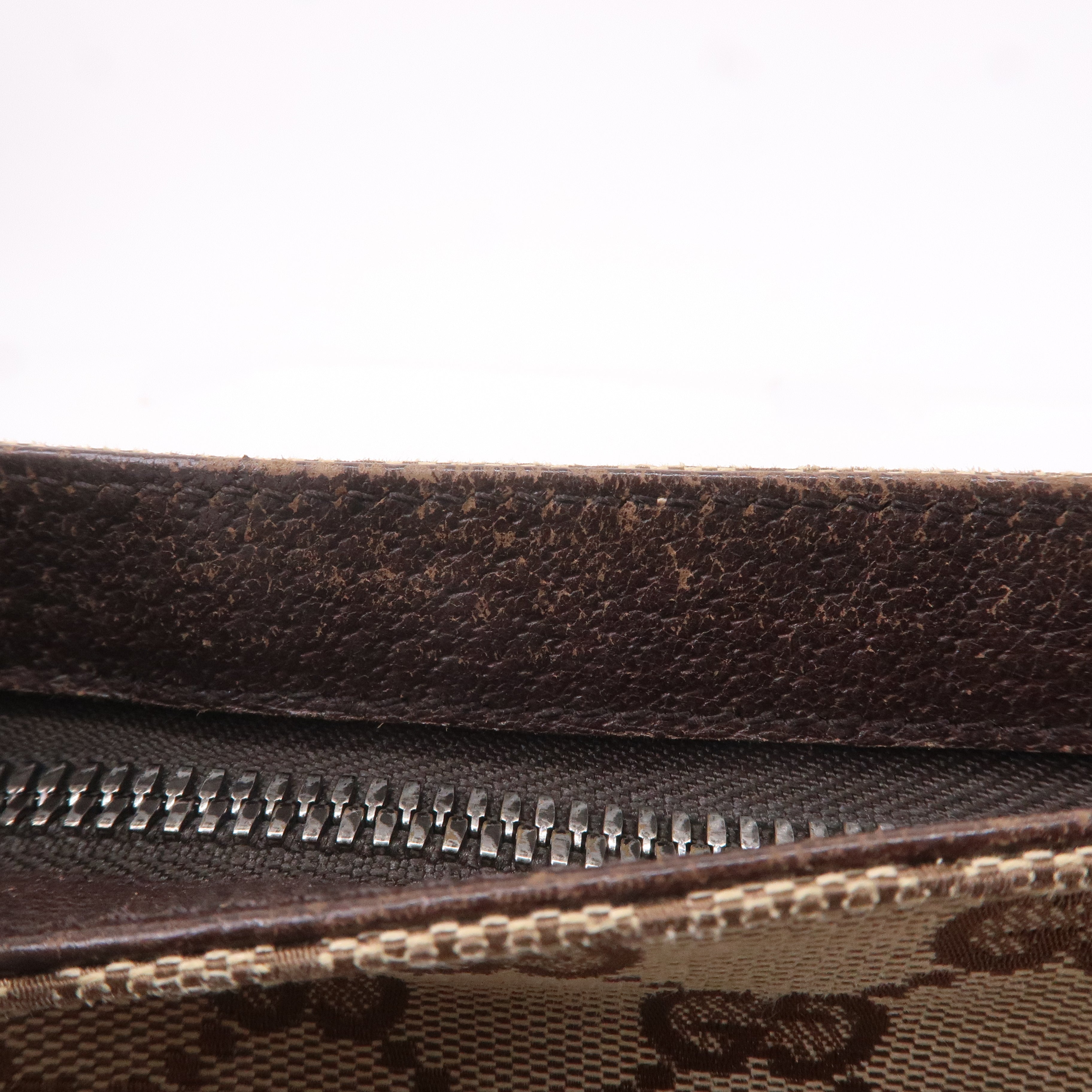 GUCCI GG Canvas Leather Shoulder Bag Beige Brown 122793