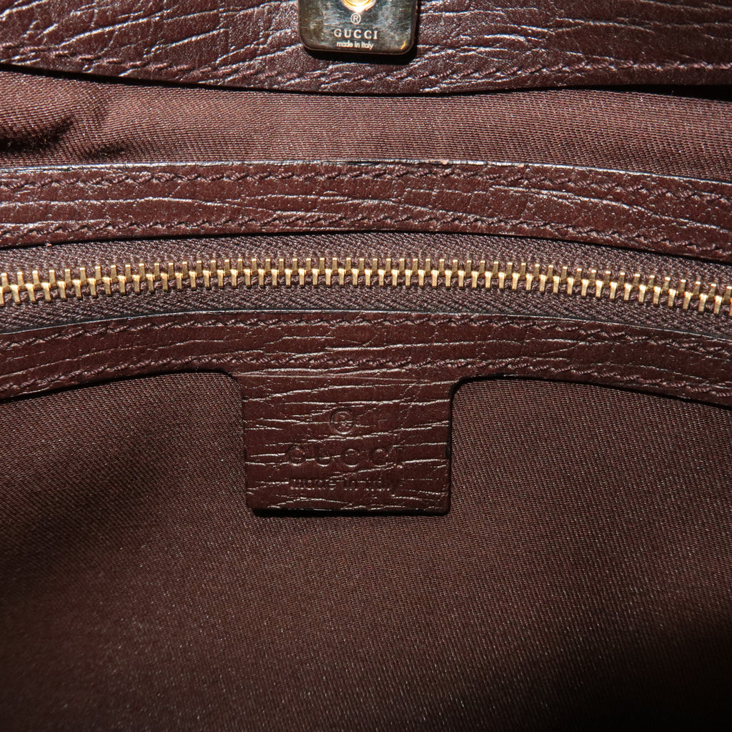 GUCCI Horsebit Sherry GG Canvas Leather Shoulder Bag Brown 137388