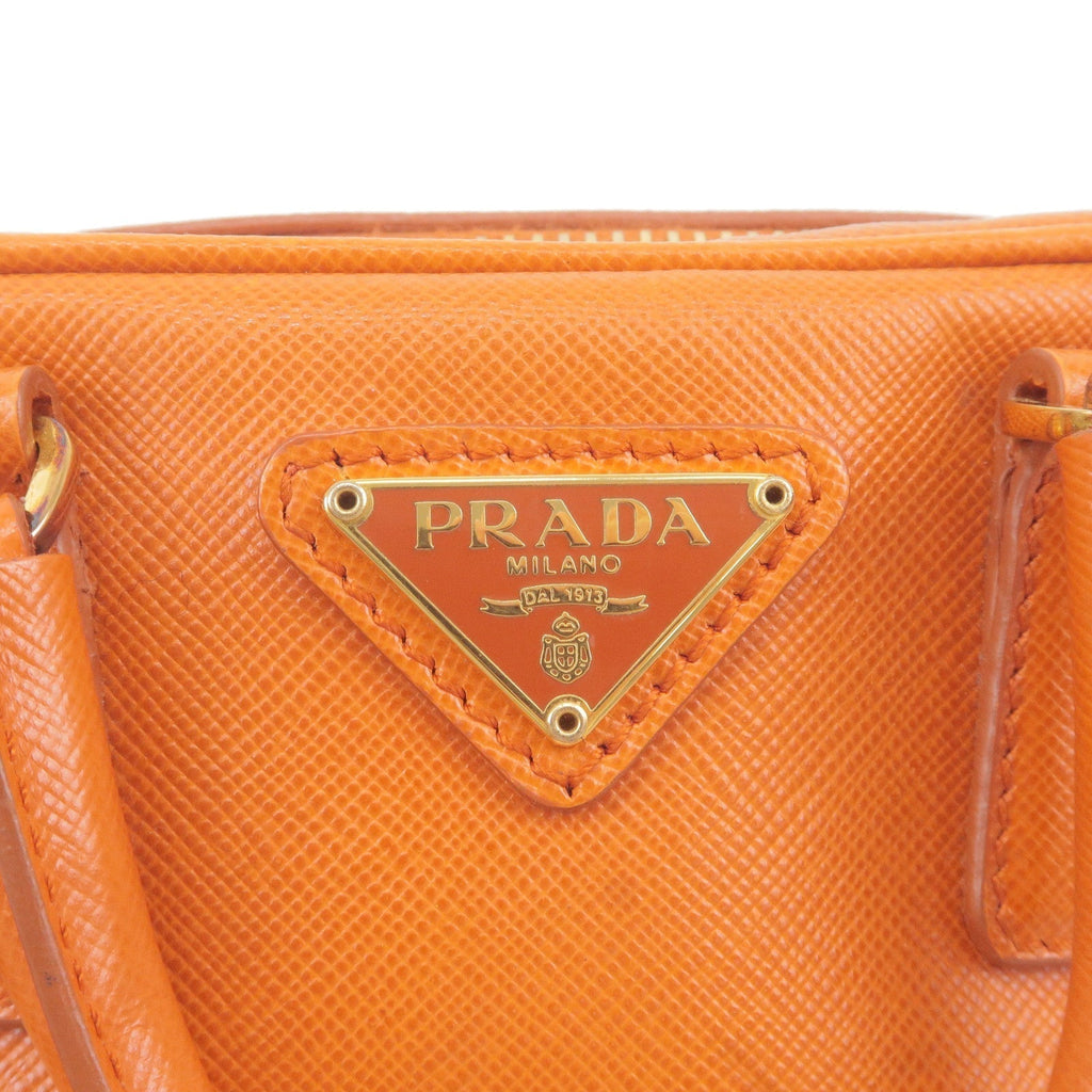 Prada Logo Leather Chain 2Way Bag Shoulder Bag Orenge BL0705