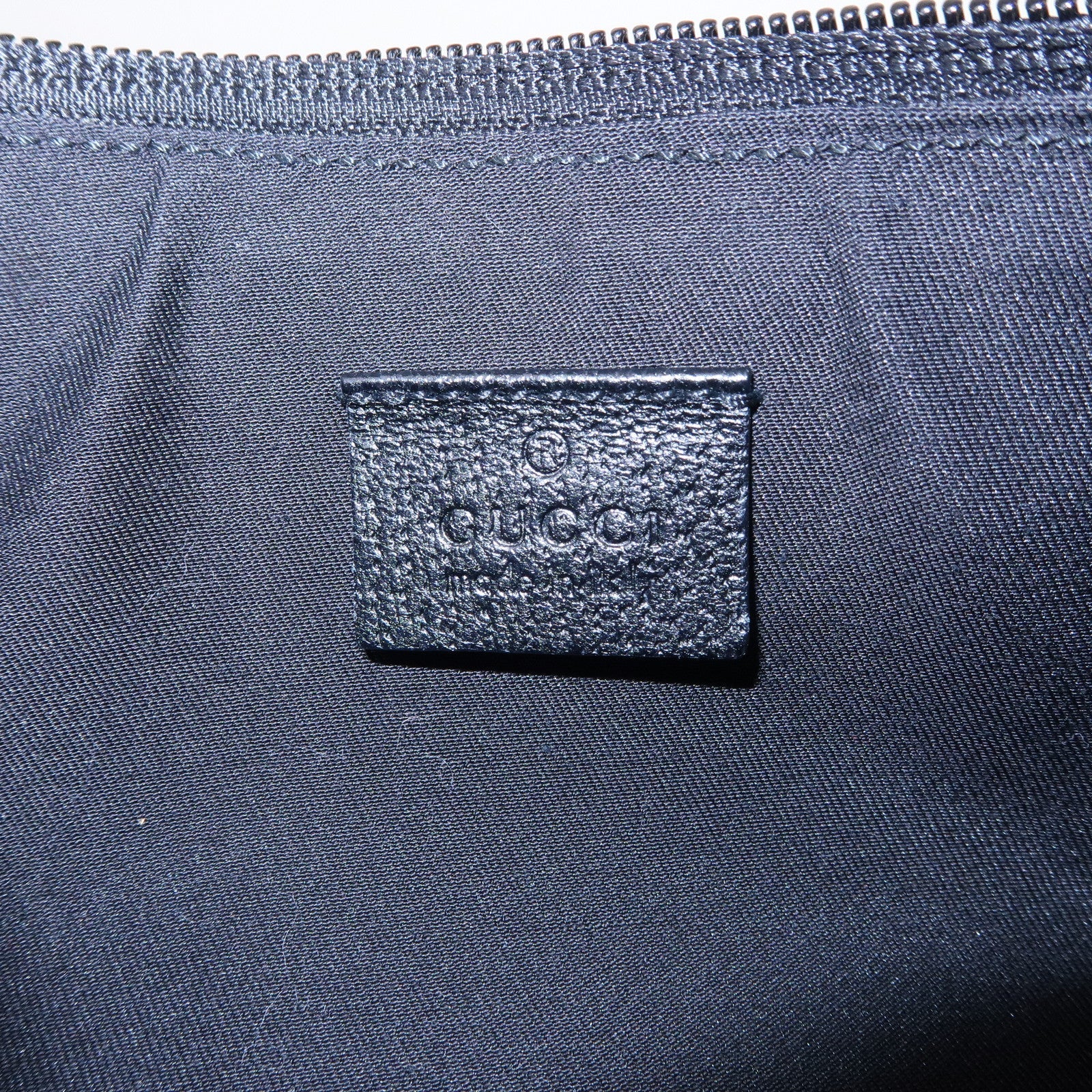 GUCCI GG Canvas Leather Hand bag Accessory Pouch Black 154432