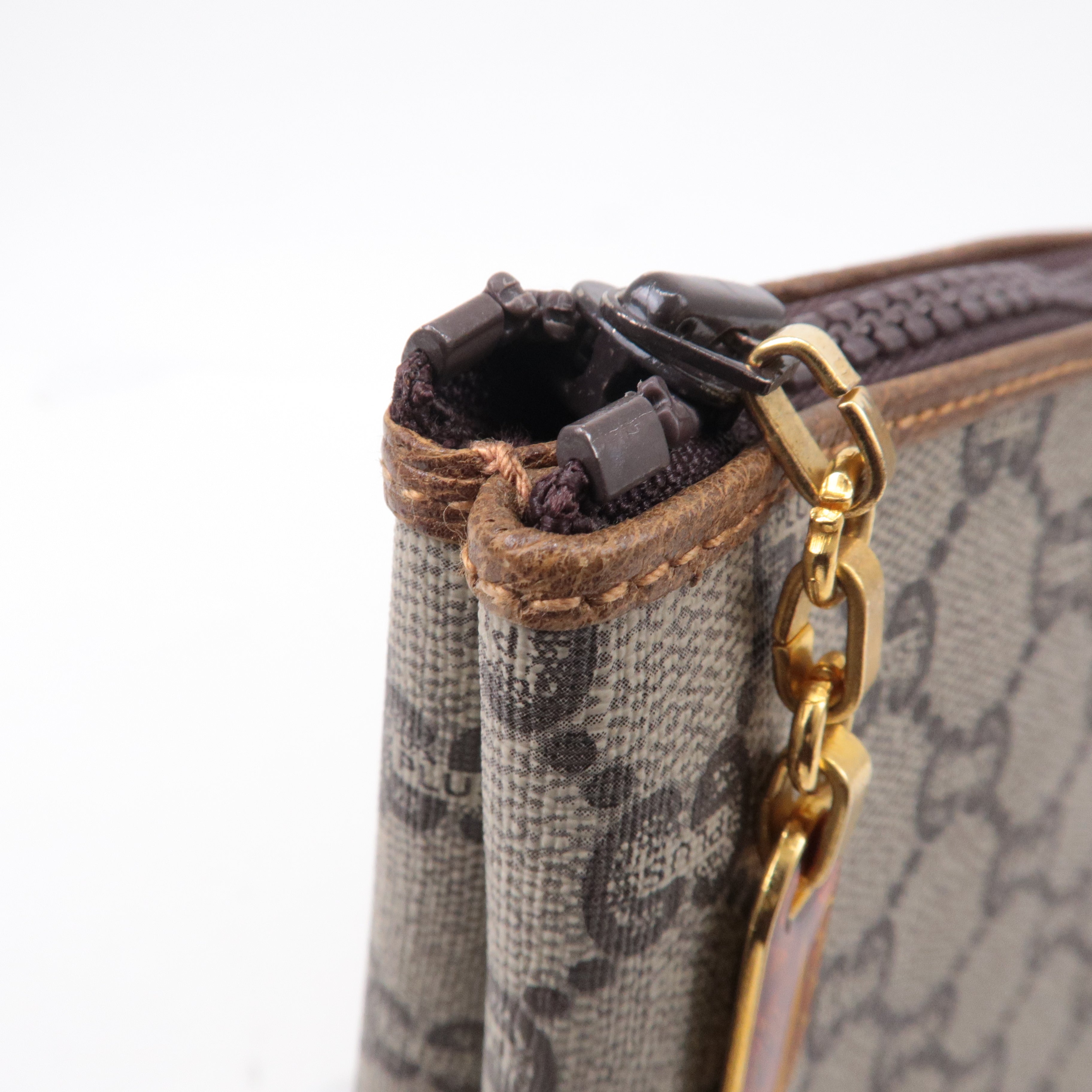 GUCCI Set of 2 Old Gucci GG Plus Leather Clutch Bag Beige Brown