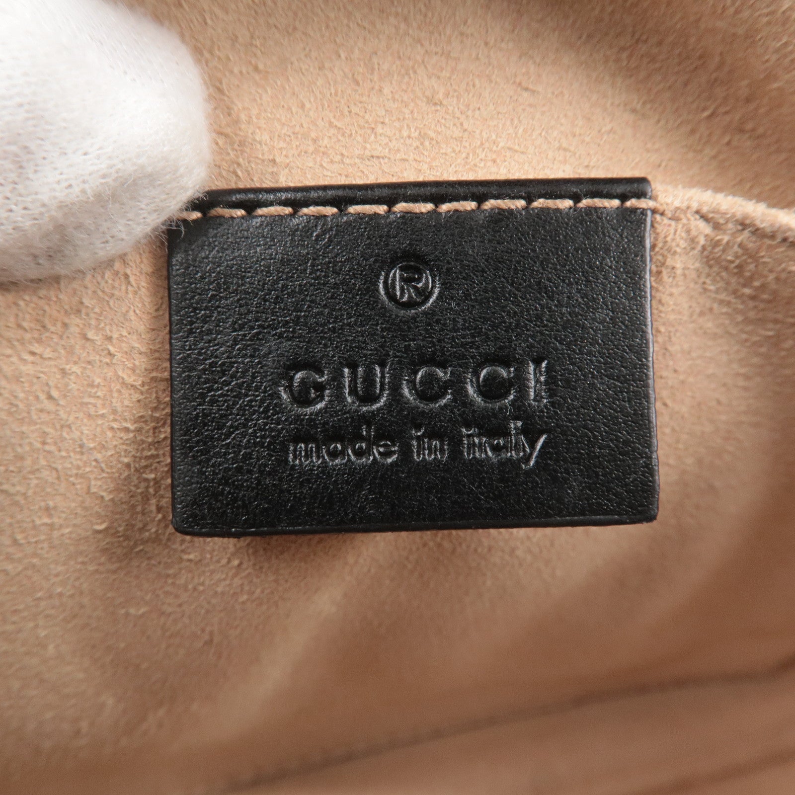GUCCI GG Marmont Leather Chain Shoulder Bag Black 447632
