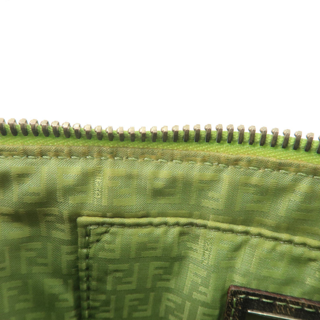 FENDI Zucca Print PVC Accessory Pouch Bag Khaki Green 8BR592