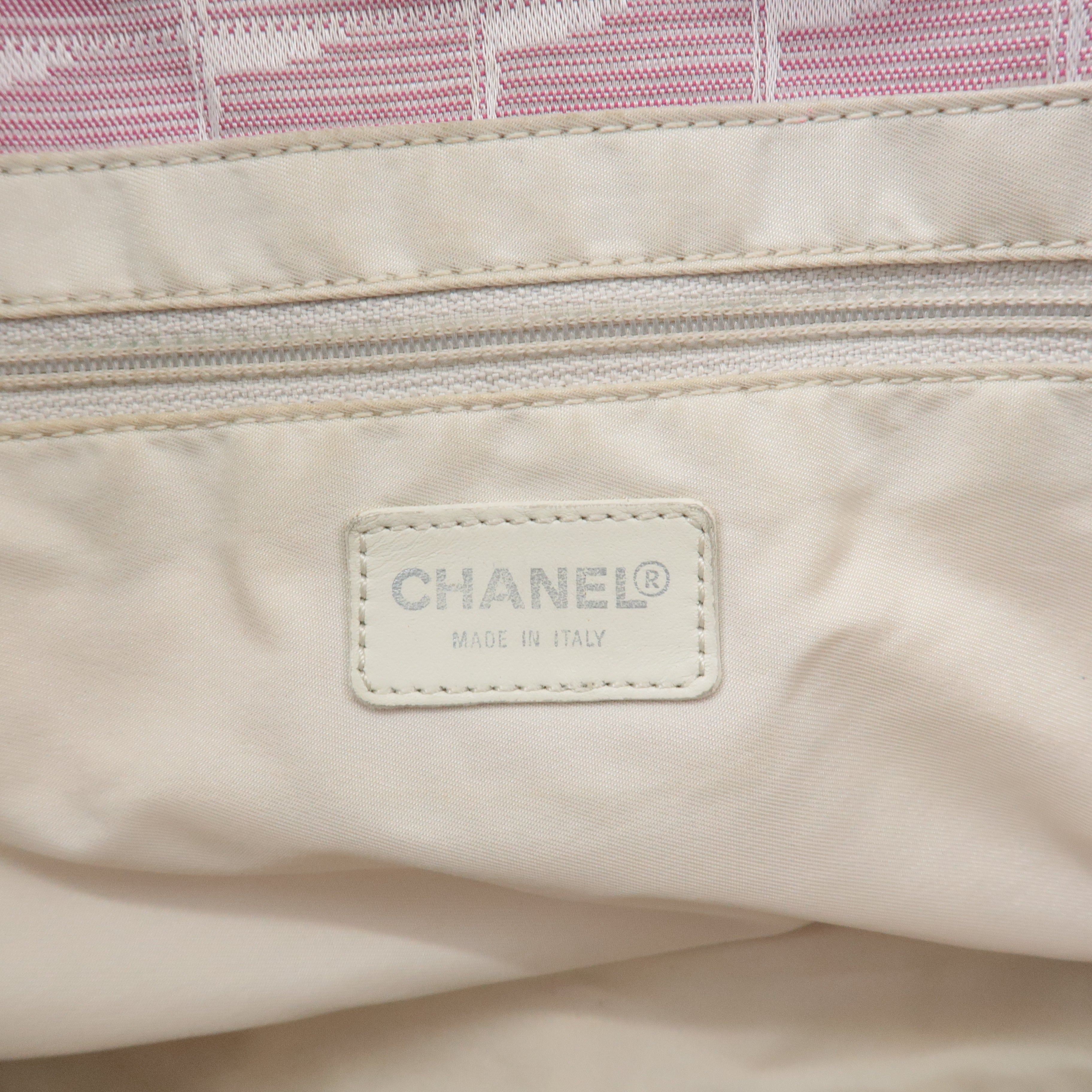CHANEL New Travel Line Nylon Jacquard Leather Tote Bag MM A15991