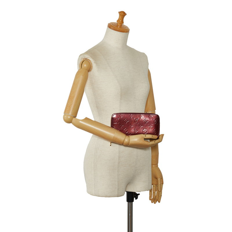 Louis Vuitton Monogram Verney Zippie Wallet Long Wallet M93575 Violet Wine Red Patent Leather  Louis Vuitton