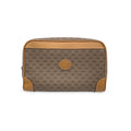 Gucci Vintage Beige Monogram Canvas Cosmetic Bag Clutch Bag