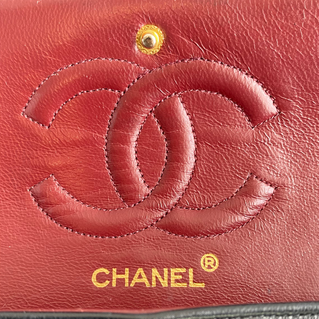 Chanel Black Leather Double flap shoulder bag