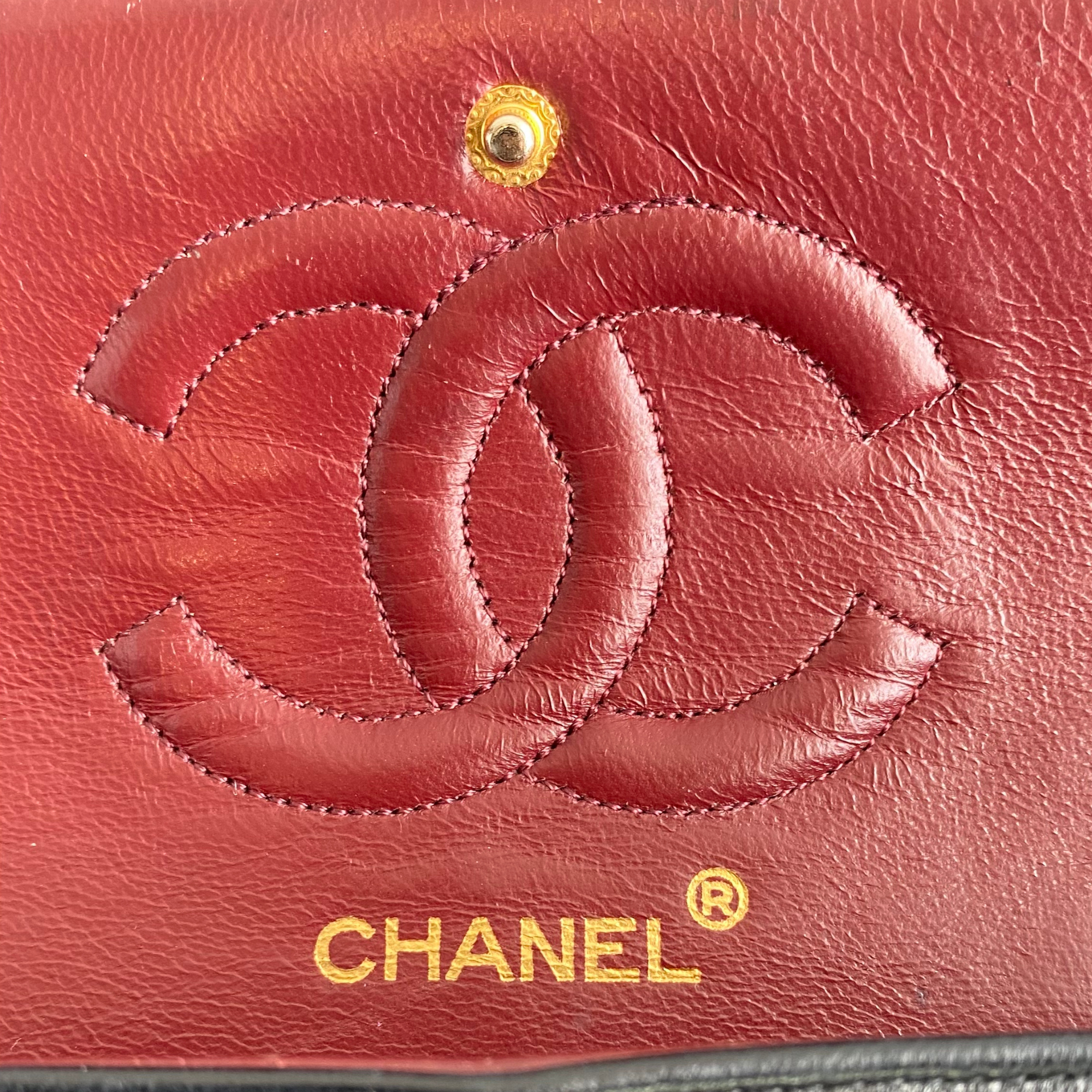 Chanel Black Leather Double flap shoulder bag