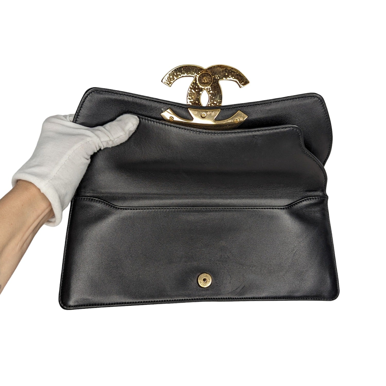 Chanel Black Lambskin Ancient Egypt Inspired Clutch