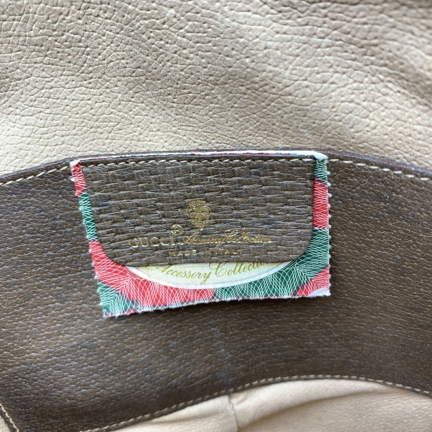 Gucci Vintage Beige Monogram Canvas Small Web Crossbody Bag